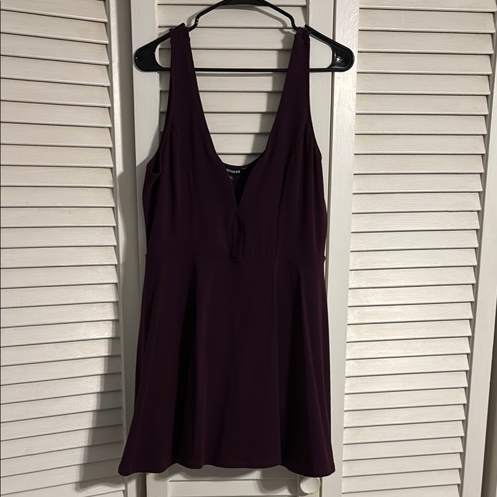 Express Purple Plunge Sundress Mini
